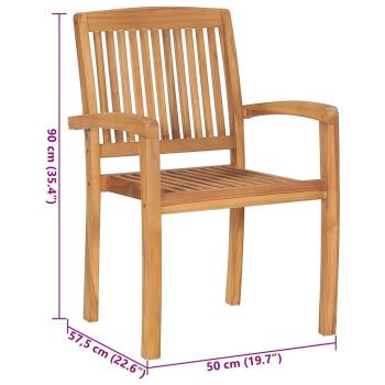 Gartenstühle 2 Stk. mit Taupe Kissen Massivholz Teak