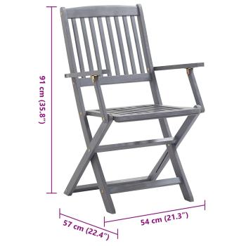 Klappbare Gartenstühle 4 Stk. mit Sitzkissen Massivholz Akazie