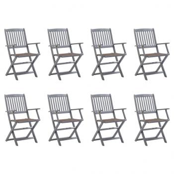 ARDEBO.de - Klappbare Gartenstühle 8 Stk. mit Kissen Massivholz Akazie
