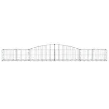 Gabionen mit Hochbogen 25 Stk. 400x50x40/60cm Verzinktes Eisen