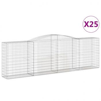 ARDEBO.de - Gabionen mit Hochbogen 25 Stk 400x50x120/140cm Verzinktes Eisen