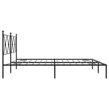 ARDEBO.de - Bettgestell mit Kopfteil Metall Schwarz 180x200 cm
