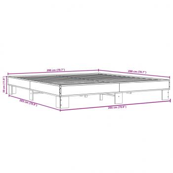 Bettgestell Schwarz 200x200 cm Holzwerkstoff und Metall