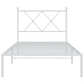 Bettgestell mit Kopfteil Metall Weiß 90x200 cm