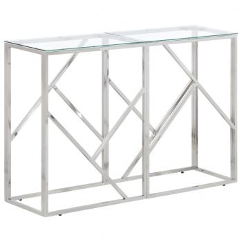 ARDEBO.de - Konsolentisch Silbern Edelstahl und Hartglas