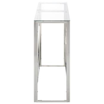 Konsolentisch Silbern Edelstahl und Hartglas