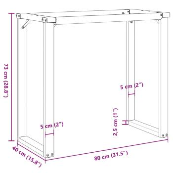 Esstisch-Gestell in O-Form 80x40x73 cm Gusseisen