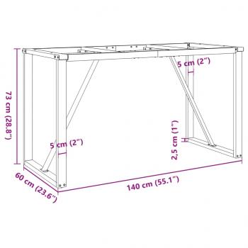 Esstisch-Gestell in O-Form 140x60x73 cm Gusseisen