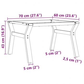 Couchtisch-Gestell in Y-Form 70x60x43 cm Gusseisen