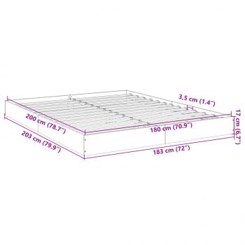 Bettgestell Betongrau 180x200 cm Holzwerkstoff