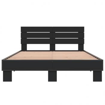 Bettgestell Schwarz 140x200 cm Holzwerkstoff und Metall