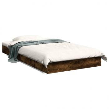 ARDEBO.de - Bettgestell Räuchereiche 100x200 cm Holzwerkstoff
