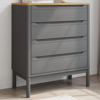 ARDEBO.de - Kommode FLORO Grau Massivholz Kiefer