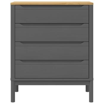 Kommode FLORO Grau Massivholz Kiefer
