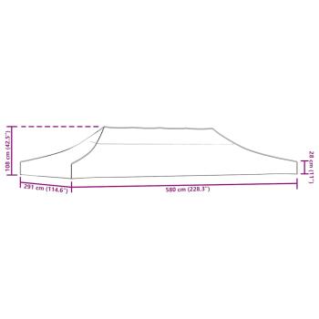 Partyzelt-Dach 6x3 m Terrakotta-Rot 270 g/m²