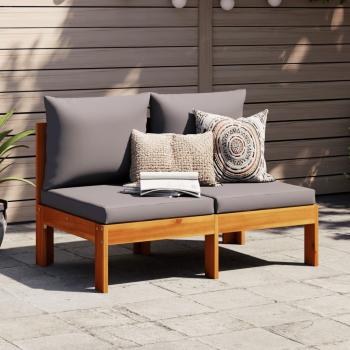ARDEBO.de - Gartensofa ohne Armlehnen mit Kissen 2-Sitzer Massivholz Akazie