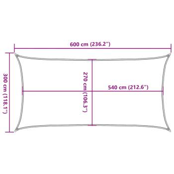 Sonnensegel 160 g/m² Rot 3x6 m HDPE