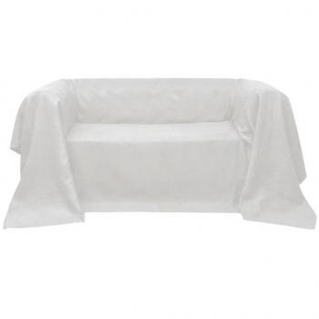 ARDEBO.de - Micro-Suede Sofaüberwurf Tagesdecke Creme 210 x 280 cm