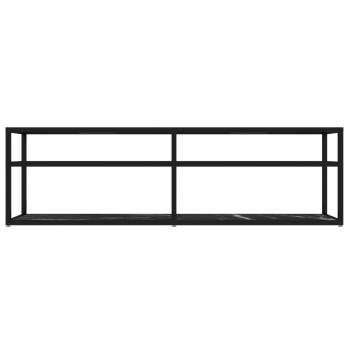 TV-Schrank Schwarz Marmor-Optik 140x40x40,5 cm Hartglas