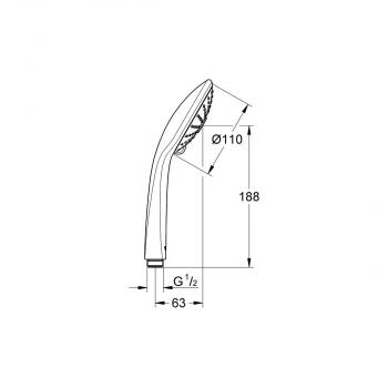 GROHE Euphoria 110 Massage Handbrause, 3 Strahlarten, chrom (27221001)