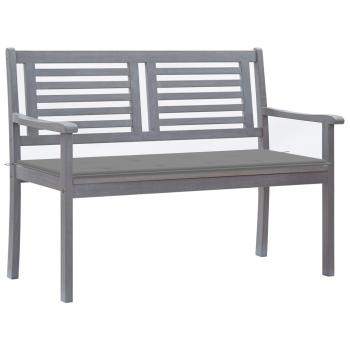 ARDEBO.de - 2-Sitzer-Gartenbank mit Auflage 120 cm Grau Eukalyptusholz