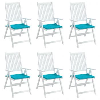 Gartenstuhl-Kissen 6 Stk. Türkis 40x40x3 cm Stoff