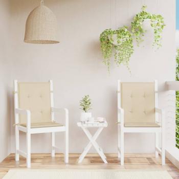 ARDEBO.de - Gartenstuhlauflagen für Niedriglehner 2 Stk. Beige 100x50x3 cm