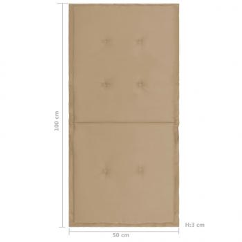 Gartenstuhlauflagen für Niedriglehner 2 Stk. Beige 100x50x3 cm