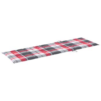 Sonnenliegen-Auflage Rot Karomuster 200x70x3 cm Oxford-Gewebe