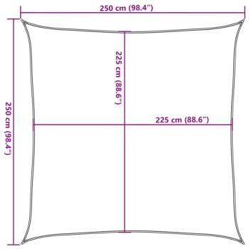 Sonnensegel 160 g/m² Braun 2,5x2,5 m HDPE
