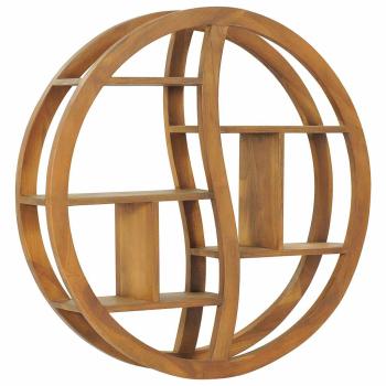 ARDEBO.de - Wandregal Yin und Yang 80x17,5x80 cm Teak Massivholz