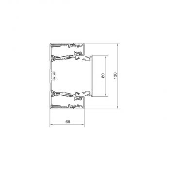 Hager Brüstungskanal-Unterteil Profil Einbau, PVC, 65x130mm, verkehrsweiß (BRN6513019016)