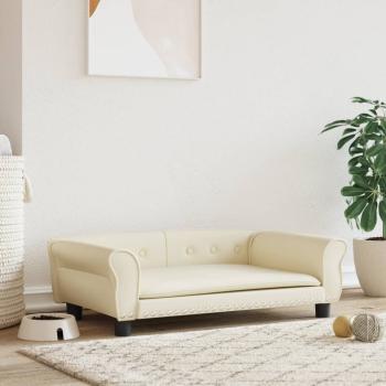 ARDEBO.de - Hundebett Creme 95x55x30 cm Kunstleder