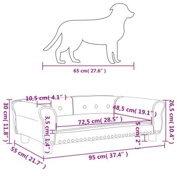 Hundebett Creme 95x55x30 cm Kunstleder