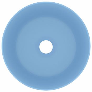 Luxuriöses Waschbecken Rund Matt Hellblau 40x15 cm Keramik