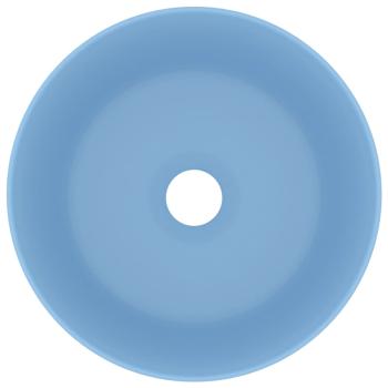 Luxuriöses Waschbecken Rund Matt Hellblau 40x15 cm Keramik