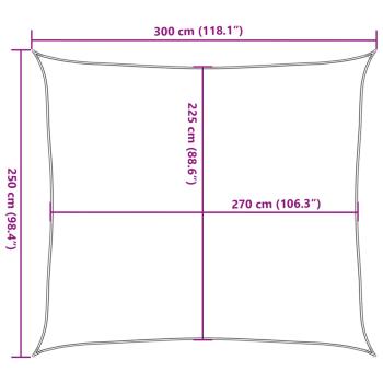 Sonnensegel 160 g/m² Schwarz 2,5x3 m HDPE