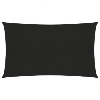 ARDEBO.de - Sonnensegel 160 g/m² Schwarz 2,5x5 m HDPE