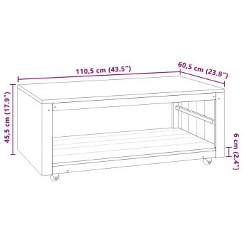 Couchtisch 110x60x40 cm Massivholz Teak