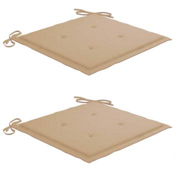Garten-Essstühle mit Kissen 2 Stk. Massivholz Akazie 
