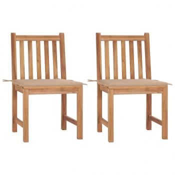 ARDEBO.de - Gartenstühle 2 Stk. mit Kissen Massivholz Teak