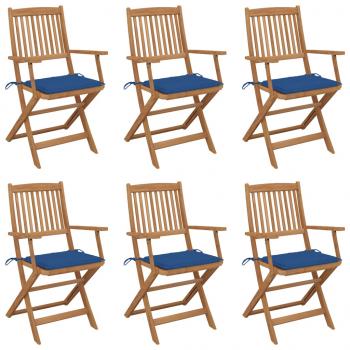 ARDEBO.de - Klappbare Gartenstühle 6 Stk. mit Kissen Massivholz Akazie