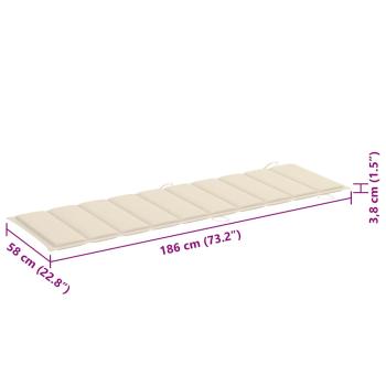 Sonnenliegen 2 Stk. mit Tisch und Auflagen Massivholz Akazie