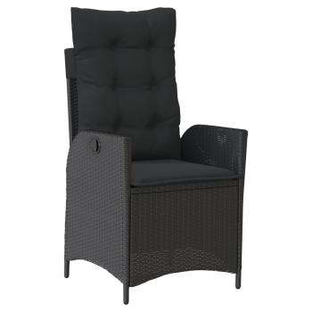 ARDEBO.de - 5-tlg. Garten-Essgruppe mit Kissen Schwarz Poly Rattan