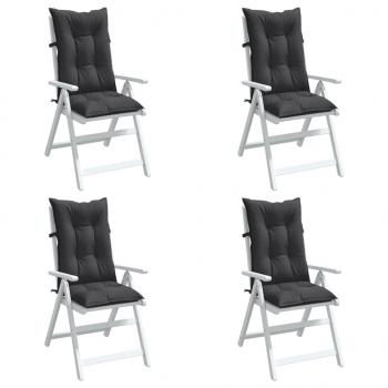 ARDEBO.de - Hochlehner-Auflagen 4 Stk. Melange Anthrazit 120x50x7 cm Stoff