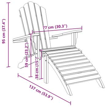 Adirondack-Gartenstuhl mit Fußstütze Massivholz Teak