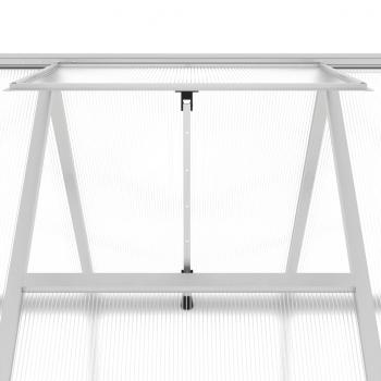 Gewächshaus mit Fundamentrahmen Silber 334x169x195cm Aluminimum