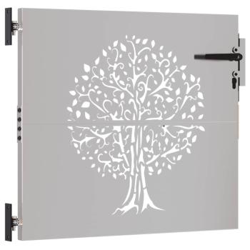 Gartentor 85x75 cm Cortenstahl Baum-Design