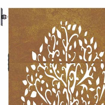 Gartentor 85x75 cm Cortenstahl Baum-Design