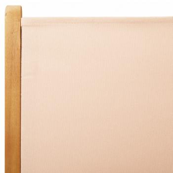 Gartenstühle Verstellbar 6 Stk. Beige Stoff und Massivholz